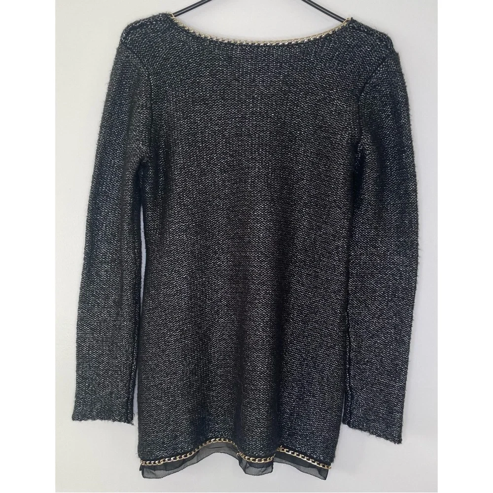 Soft Surroundings Metallic Knit Chainlink Sweater